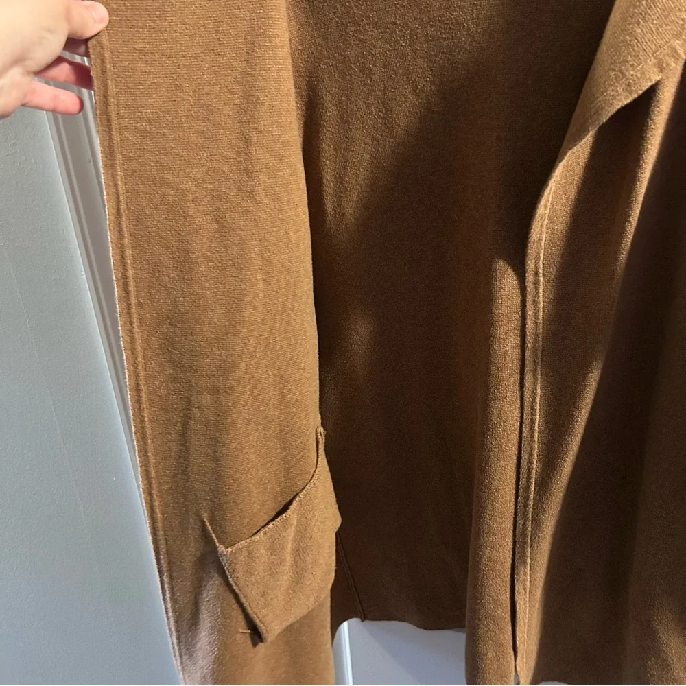 J Crew Women Juliette Collarless Open Cardigan/Blazer COFFEE BROWN Size LG - Picture 3 of 6